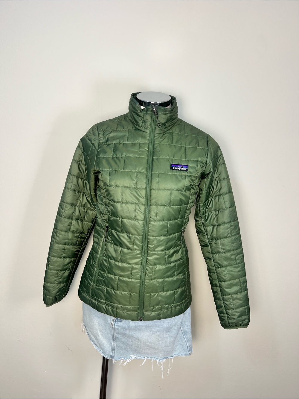 Patagonia Nano Puff Jacket Womens XXS Green Full Zip Quilted Puffer Excellent